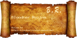 Blondner Rozina névjegykártya